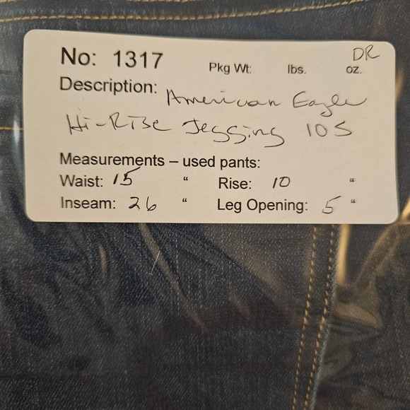 American Eagle Hi-Rise Jegging Dark Wash Skinny Jeans Womens 10 Short 10S - Picture 6 of 6